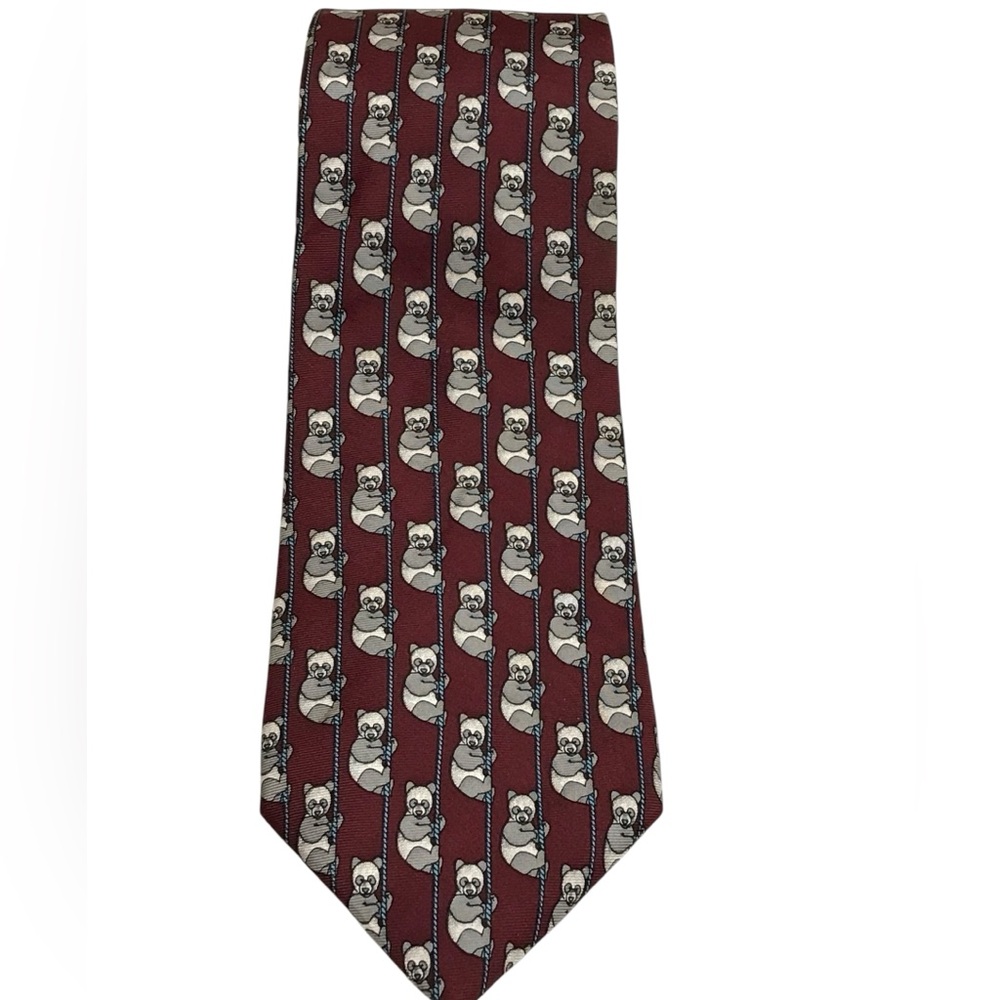 Brooks Brothers Makers Vintage Panda Bear Striped Men’s Neck Tie